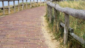 Pose de dalles sur sable